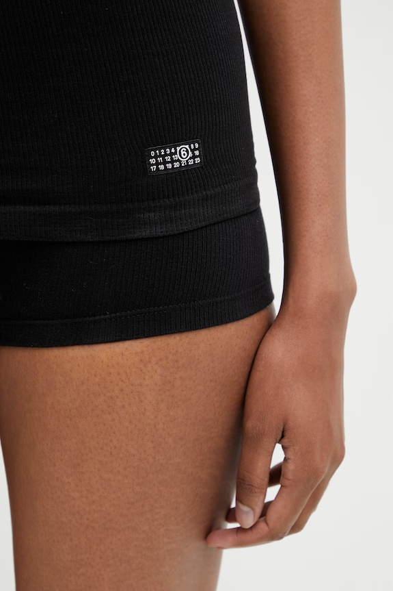 MM6 Maison Margiela top de lenjerie intimă de damă cu bumbac negru MKD520010