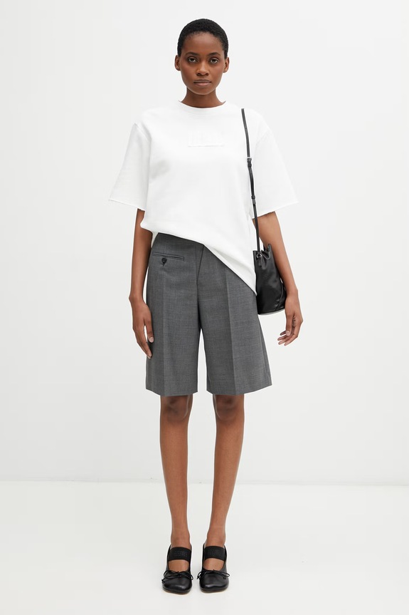 MM6 Maison Margiela tricou de lenjerie intimă pentru femei cu bumbac MKMU40010 negru