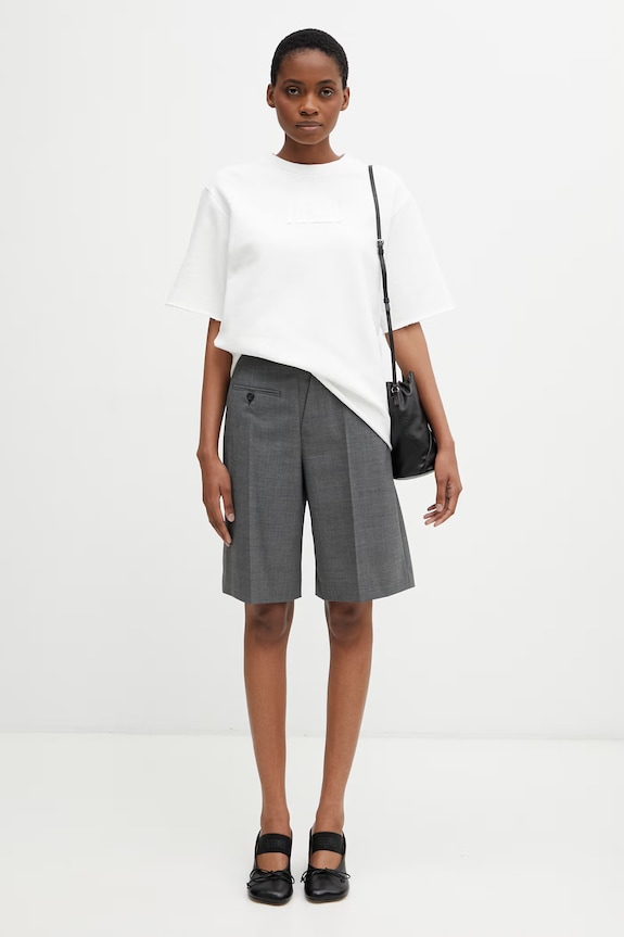 MM6 Maison Margiela tricou de lenjerie intimă pentru femei cu bumbac MKMU40010 negru