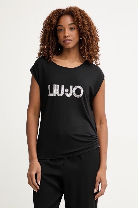 Liu Jo top damski z wiskozy czarny VA6047.JS360