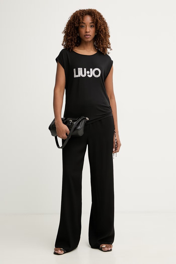 Liu Jo top damski z wiskozy VA6047.JS360 czarny SS26