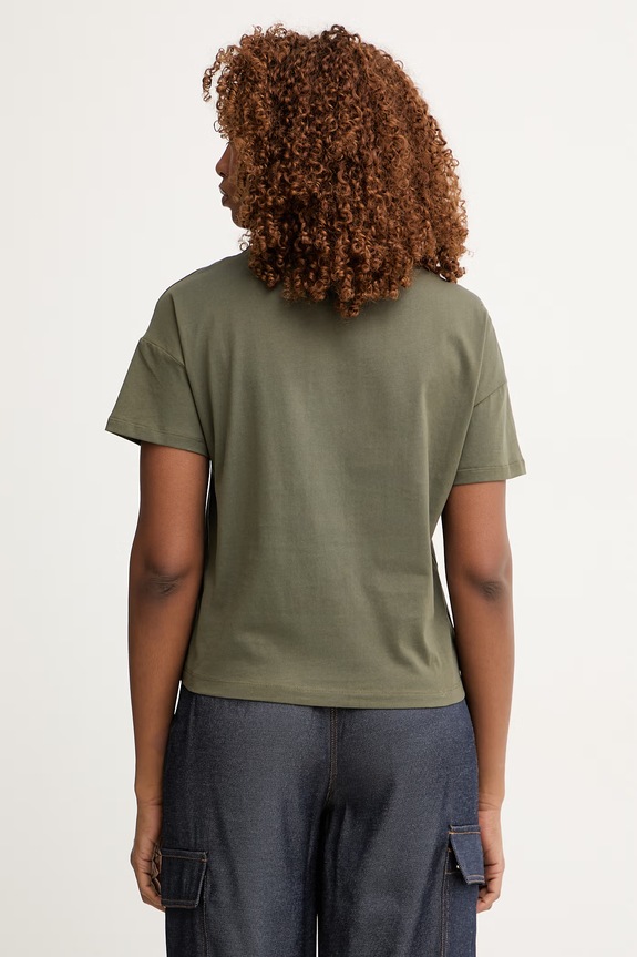 Liu Jo T-shirt damski bawełniany VA6161.JS923 zielony SS26