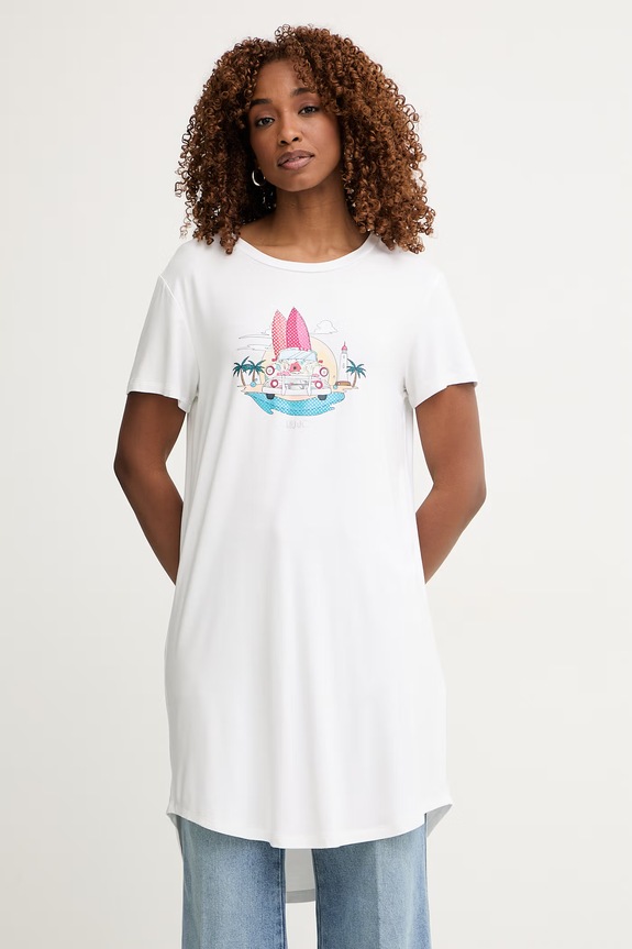 Liu Jo T-shirt damski z wiskozy biały VA6168.JS360
