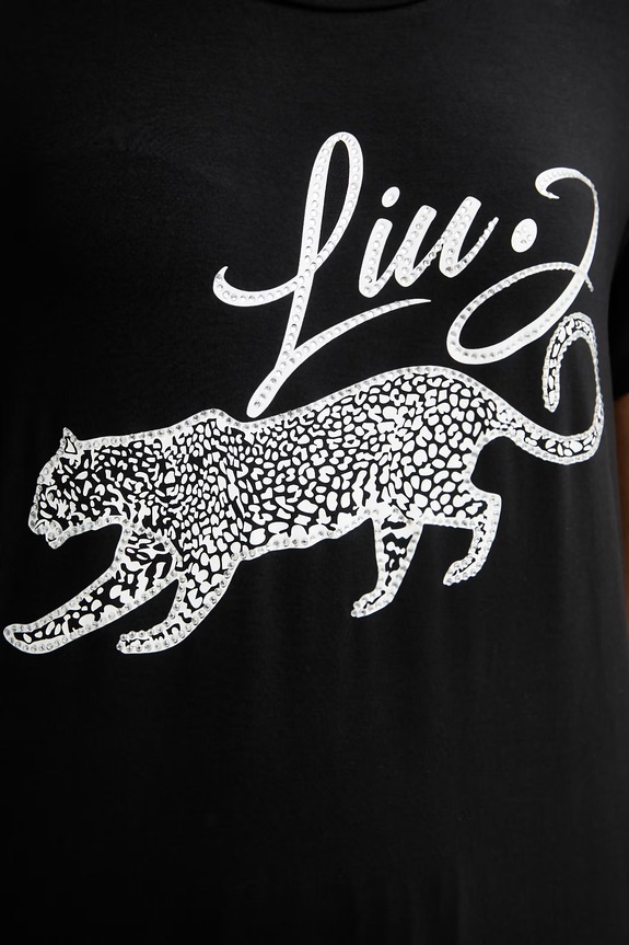 Liu Jo T-shirt damski z wiskozy VA6168.JS360 czarny