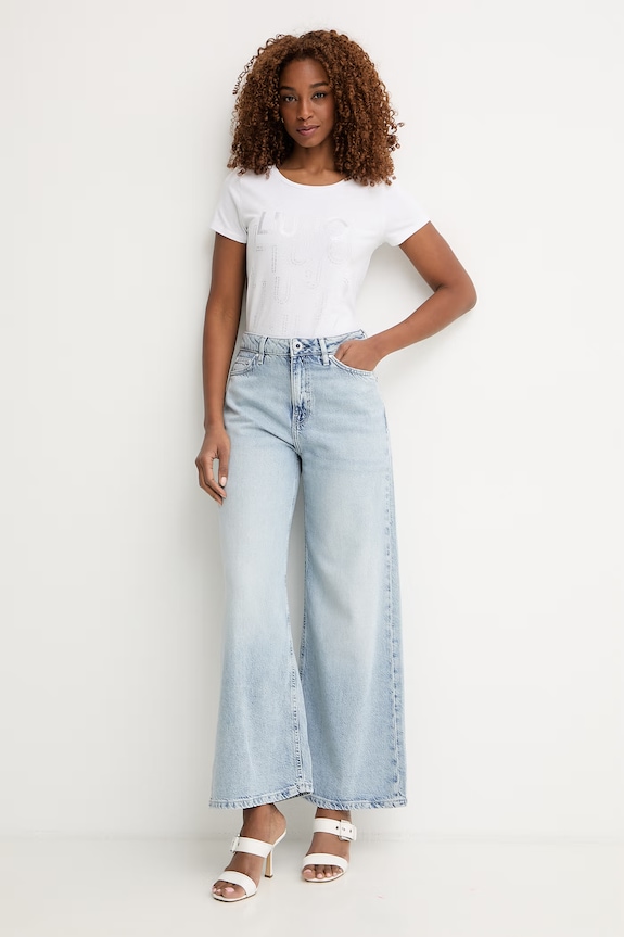Liu Jo tricou pentru femei, din bumbac cu elastan VA6171.JS003 bej SS26