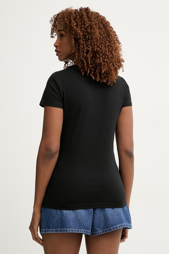 Liu Jo tricou pentru femei, din bumbac cu elastan VA6171.JS003 negru SS26