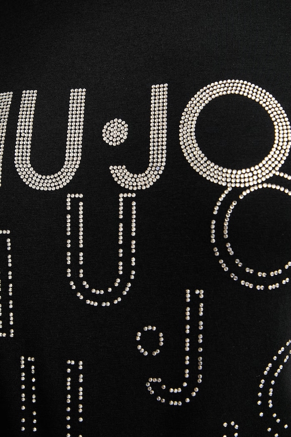 Liu Jo tricou pentru femei, din bumbac cu elastan negru VA6171.JS003