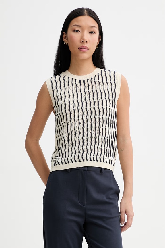 Rag & Bone vestă pentru femei, cu bumbac Leslie bej RG4326S6MCP
