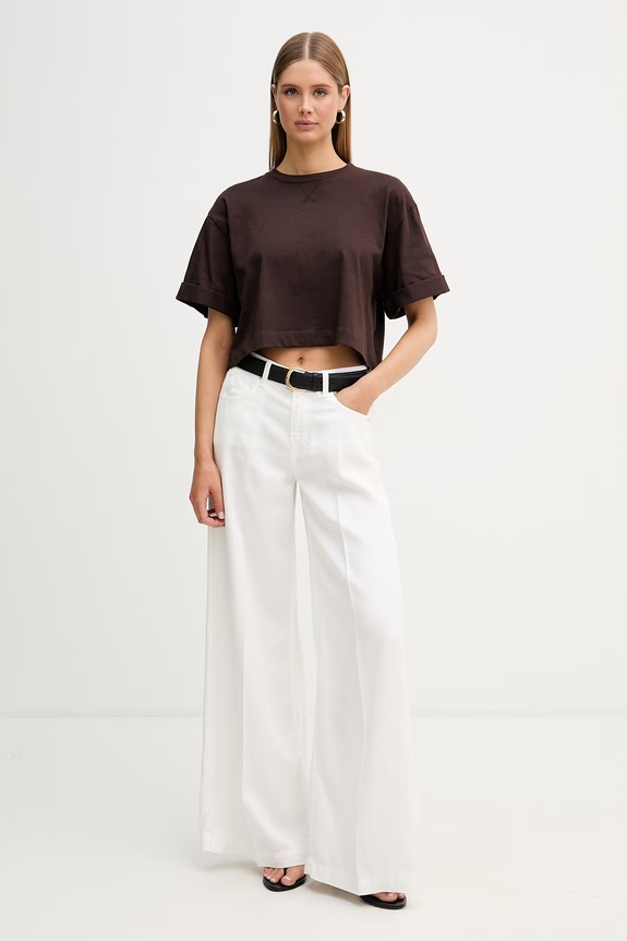 ViCOLO T-shirt damski bawełniany UAB0016 brązowy SS26