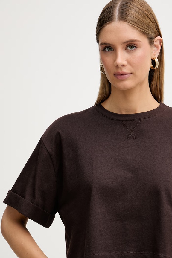 ViCOLO T-shirt damski bawełniany brązowy UAB0016