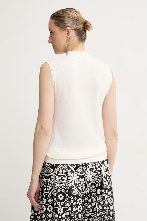 Ρούχα U.S. Polo Assn. γιλέκο γυναικείο από βισκόζη Mock Neck Sleeveless WUP1370 μπεζ