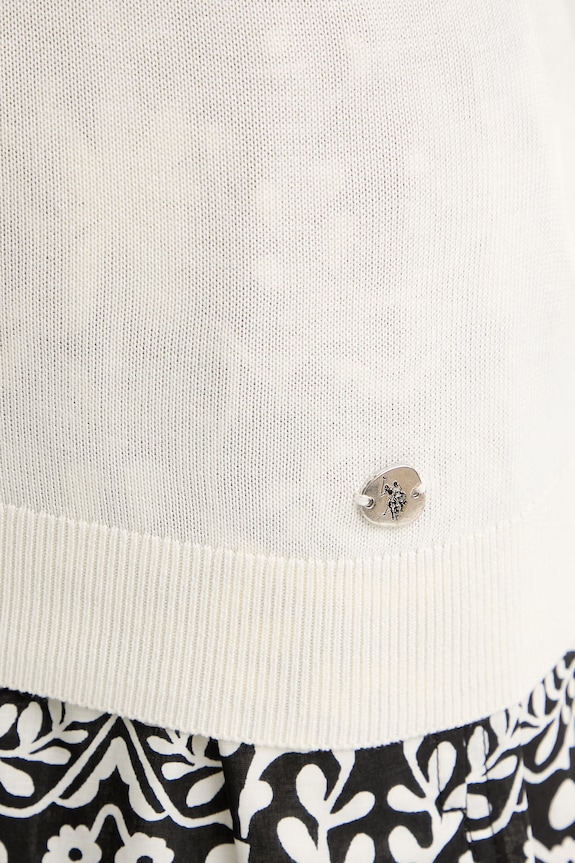 U.S. Polo Assn. γιλέκο γυναικείο από βισκόζη Mock Neck Sleeveless WUP1370 μπεζ