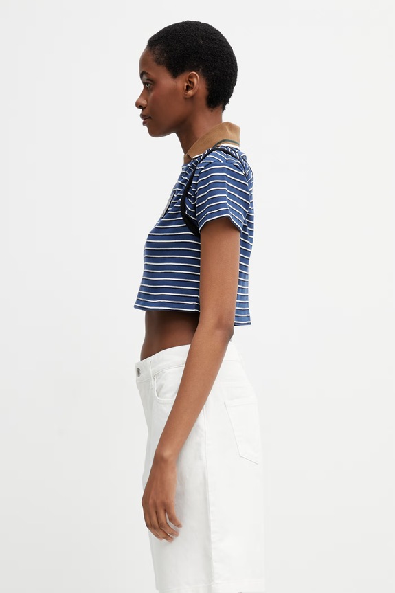 Andersson Bell crop top s bavlnou dámský atb1559w námořnická modř SS26