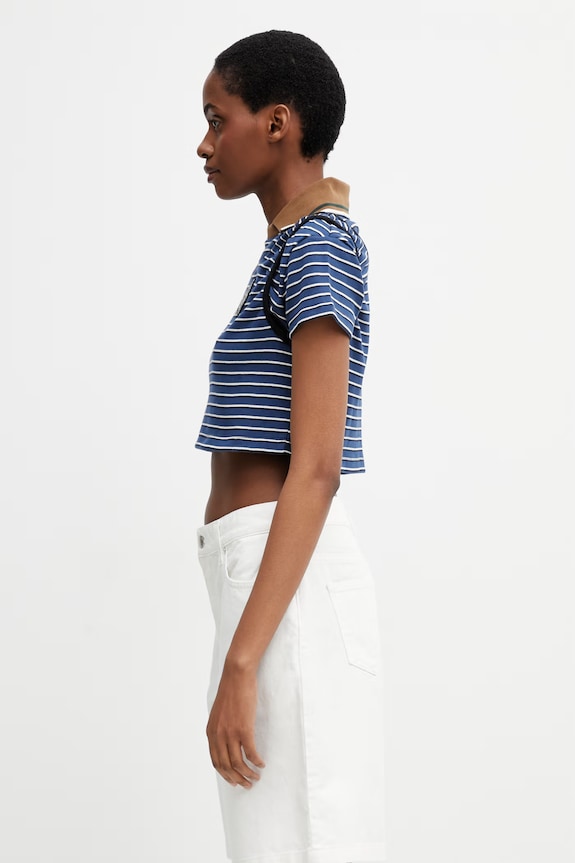Andersson Bell crop top s bavlnou dámský atb1559w námořnická modř SS26