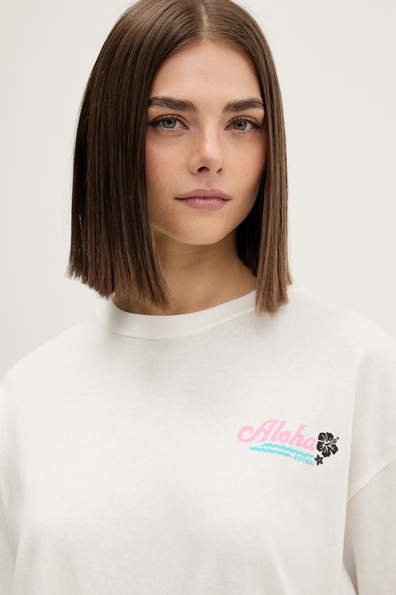 Rip Curl T-shirt damski bawełniany beżowy 0N3WTE