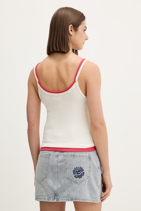 Odzież Rip Curl top damski z bawełną SURF REVIVAL 0M9WTE beżowy