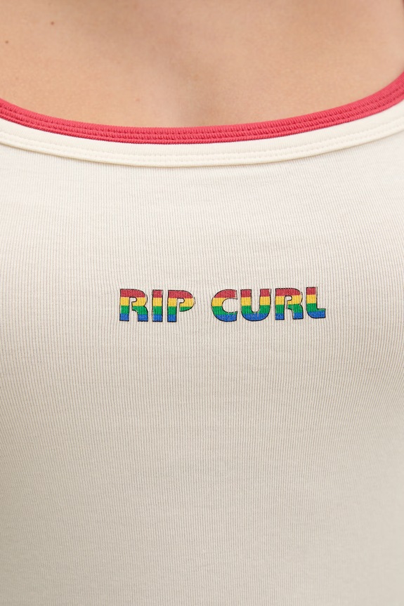 Rip Curl top damski z bawełną SURF REVIVAL 0M9WTE beżowy