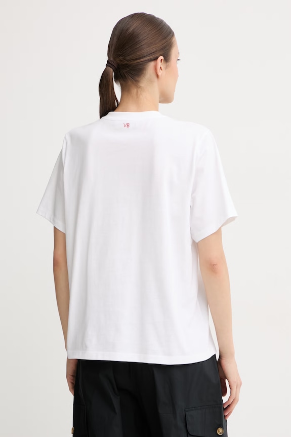Ρούχα Victoria Beckham t-shirt γυναικείο βαμβακερό 1126JTS007232A λευκό