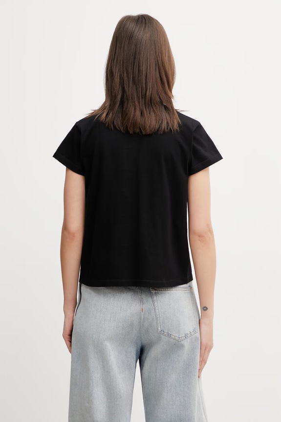 Ρούχα MM6 Maison Margiela T-shirt γυναικείο βαμβακερό S62GD0216.M20048 μαύρο