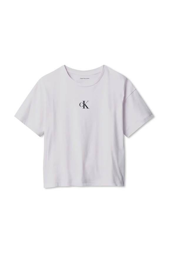 Παιδικό βαμβακερό μπλουζάκι Calvin Klein Jeans IG0IG02136.104.116.PPY2 ροζ SS26