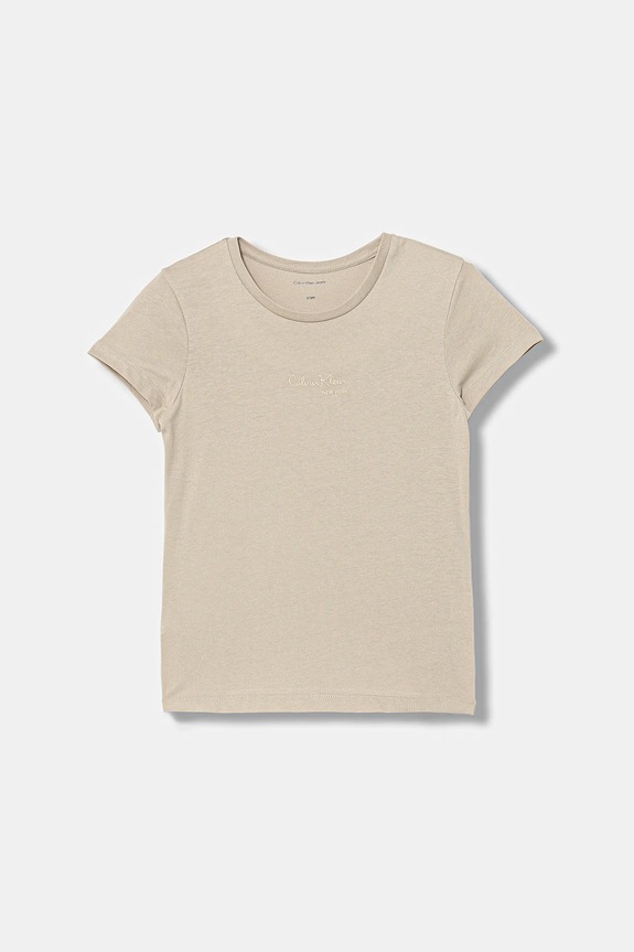 Calvin Klein Jeans t-shirt bawełniany dziecięcy bawełna beżowy IG0IG03061.128.176.PPY2