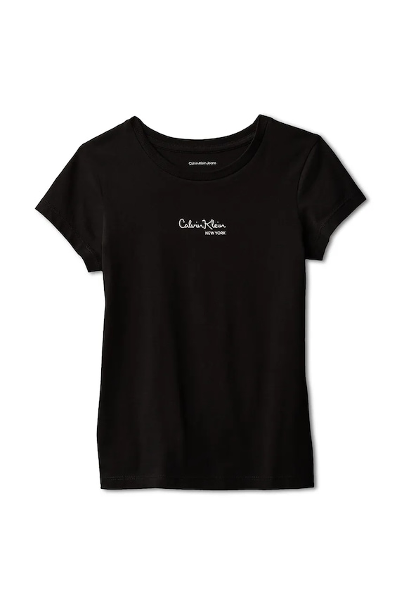 Dječja pamučna majica kratkih rukava Calvin Klein Jeans IG0IG03061.128.176.PPY2 crna SS26