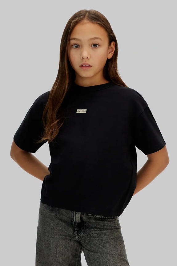 Calvin Klein Jeans gyerek póló elasztánnal fekete IG0IG03063.128.176.PPY2