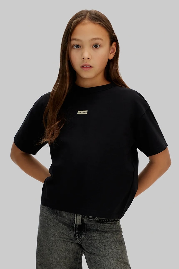 Calvin Klein Jeans gyerek póló elasztánnal fekete IG0IG03063.128.176.PPY2