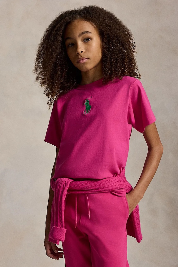 Polo Ralph Lauren gyerek pamut póló pamut rózsaszín 313A95934002