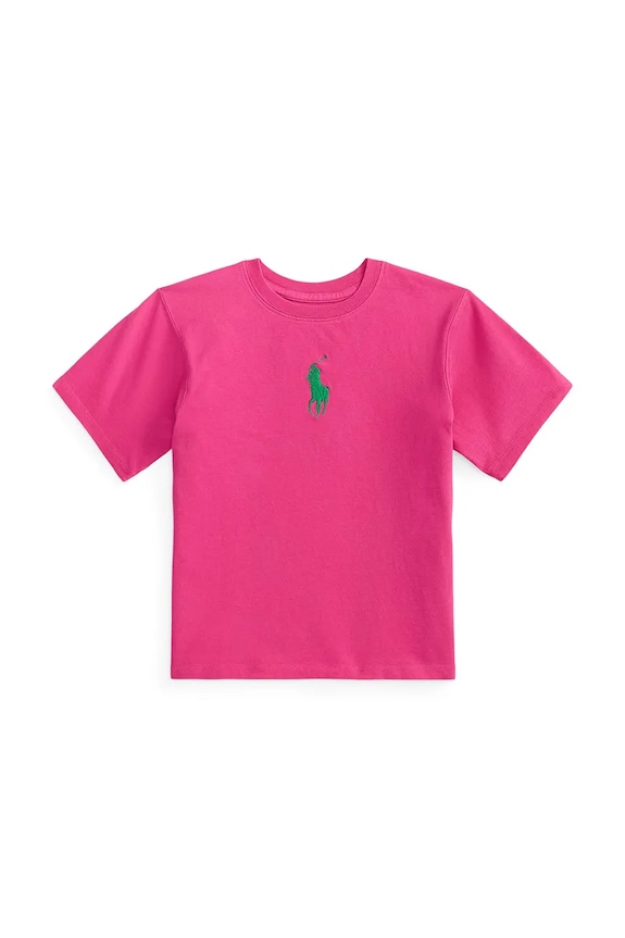 Polo Ralph Lauren gyerek pamut póló 313A95934002 rózsaszín SS26