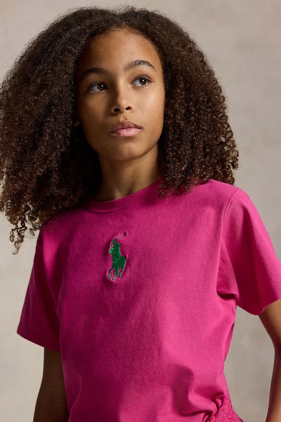 Polo Ralph Lauren gyerek pamut póló 313A95934002 rózsaszín