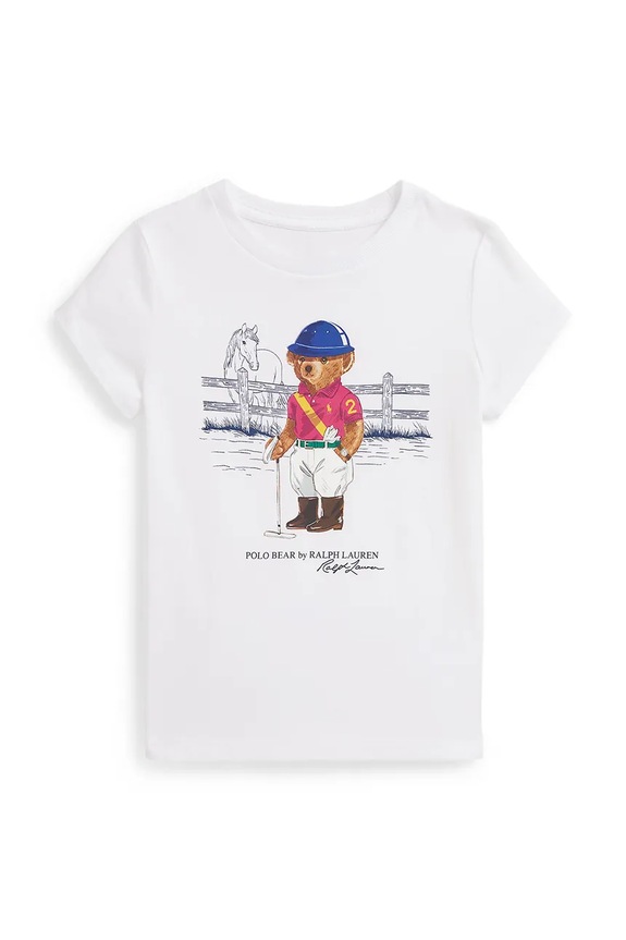 Detské bavlnené tričko Polo Ralph Lauren bavlna biela 312A96120001