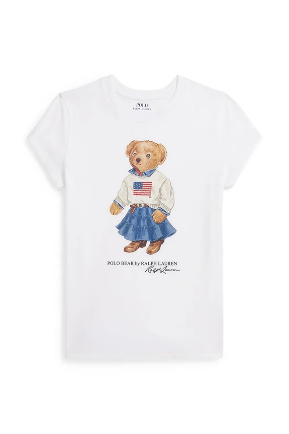 Polo Ralph Lauren tricou de bumbac pentru copii 313A98403001 alb SS26