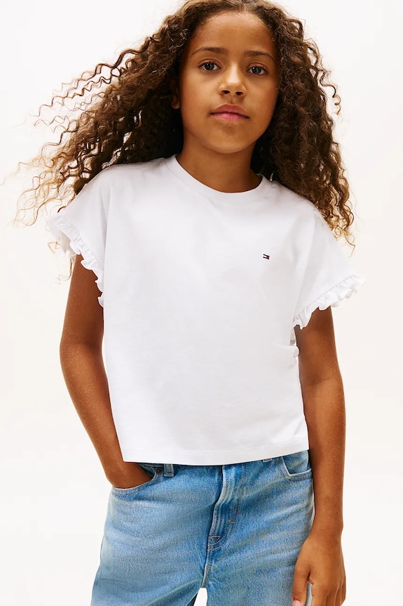 Tommy Hilfiger tricou copii uni alb KG0KG08970.116.122.PPY2