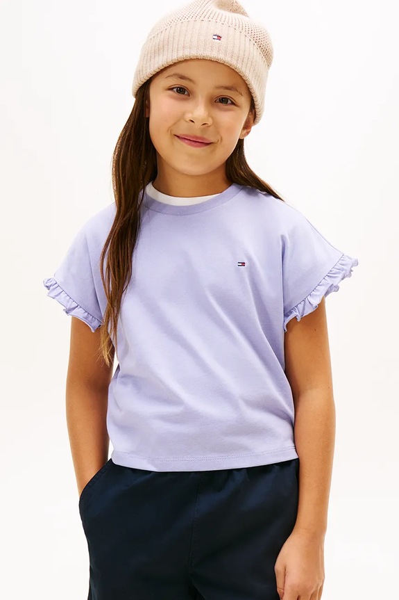 Tommy Hilfiger T-shirt dziecięcy z bawełną pozostałe fioletowy KG0KG08970.128.176.PPY2