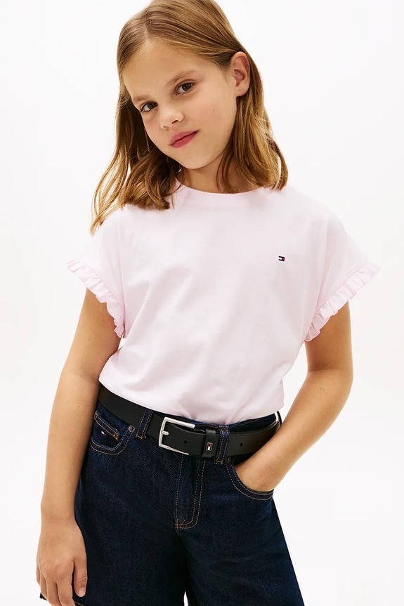 Tommy Hilfiger tričko detské s bavlnou ružová KG0KG08970.128.176.PPY2