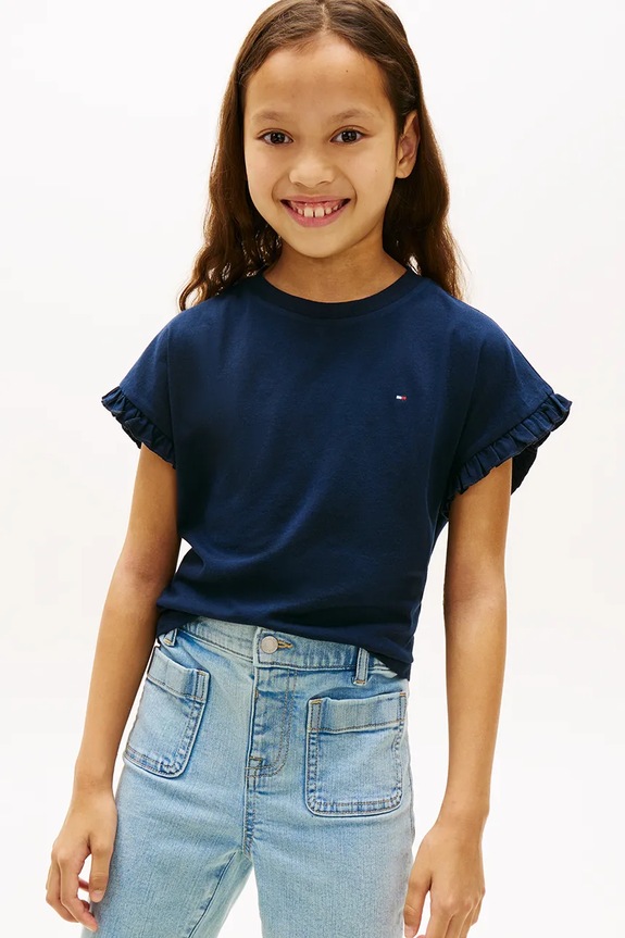 Tommy Hilfiger tričko detské s bavlnou tmavomodrá KG0KG08970.128.176.PPY2