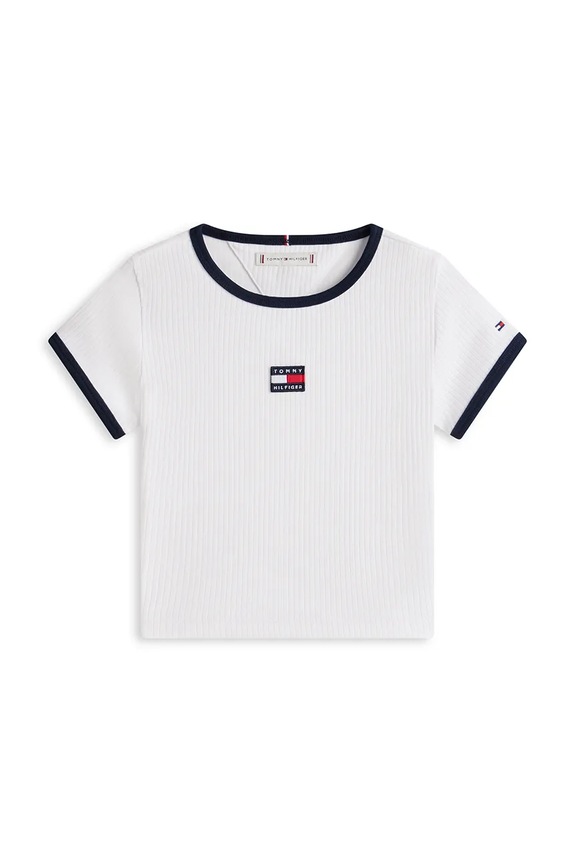 Dječja majica kratkih rukava Tommy Hilfiger KG0KG09066.128.176.PPY2 bijela SS26