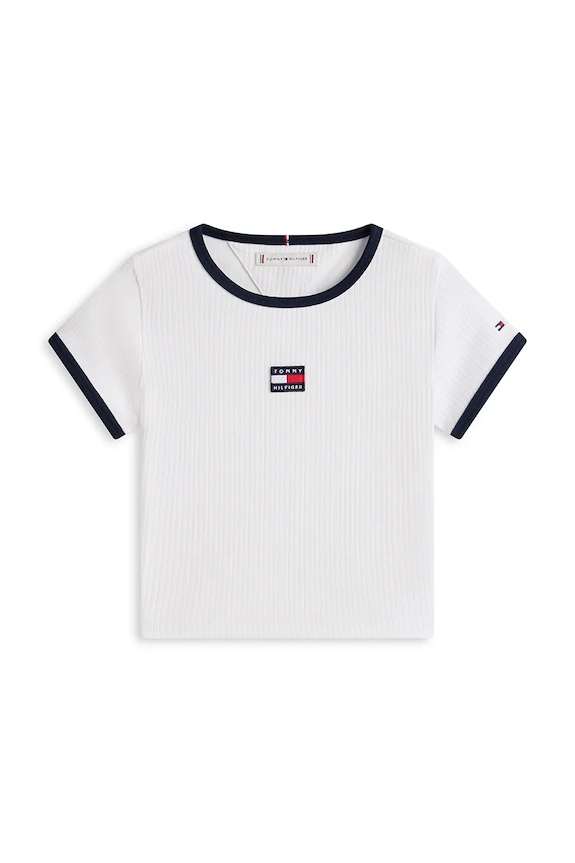 Dječja majica kratkih rukava Tommy Hilfiger KG0KG09066.128.176.PPY2 bijela SS26