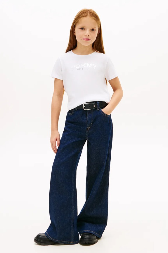 Dziewczynka Tommy Hilfiger t-shirt dziecięcy KG0KG08974.128.176.PPY2 biały
