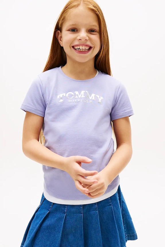 Tommy Hilfiger t-shirt dziecięcy pozostałe fioletowy KG0KG08974.128.176.PPY2
