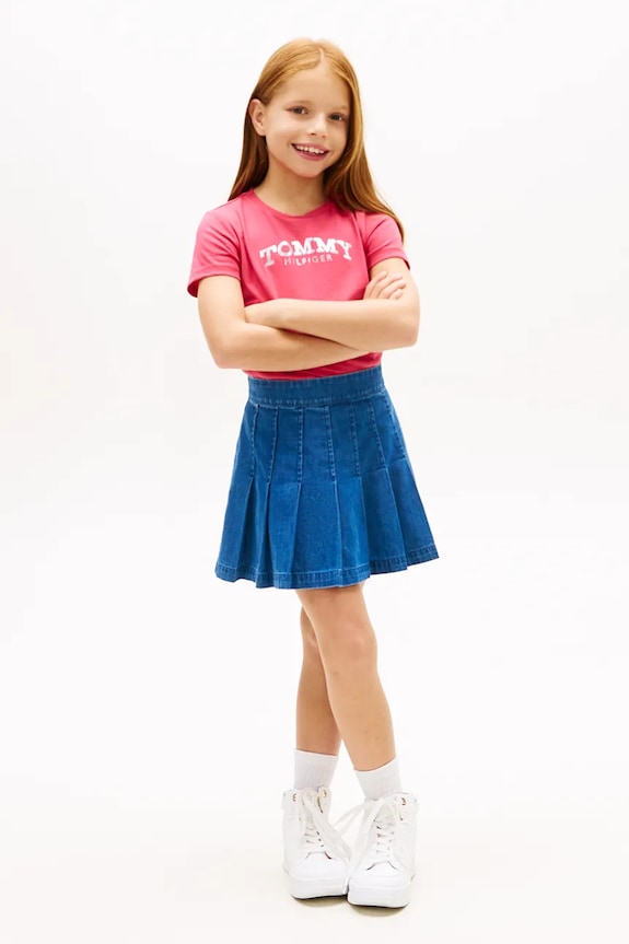 Dziewczynka Tommy Hilfiger t-shirt dziecięcy KG0KG08974.128.176.PPY2 różowy
