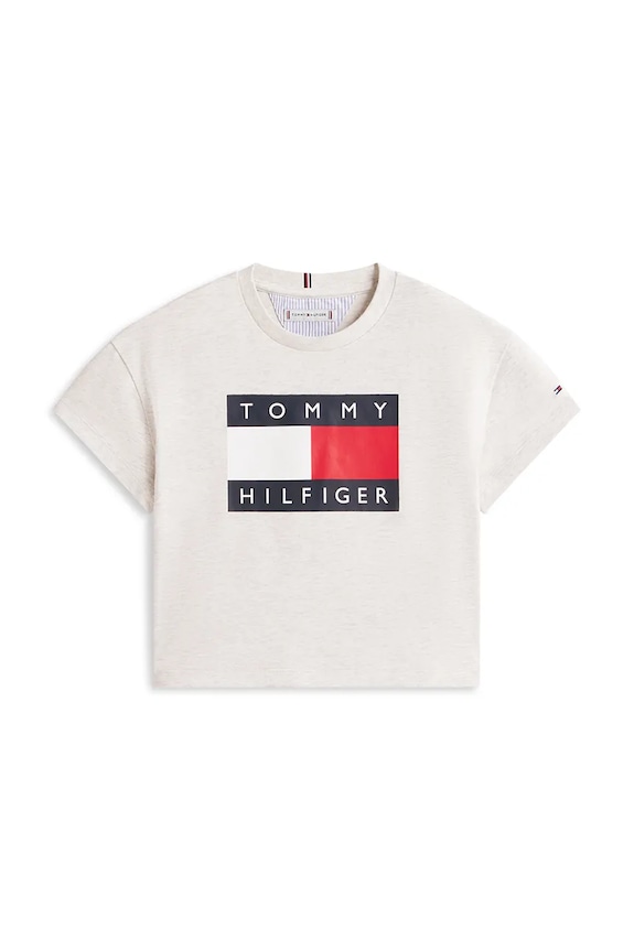 Dječja majica kratkih rukava Tommy Hilfiger KG0KG09289.128.176.PPY2 siva SS26