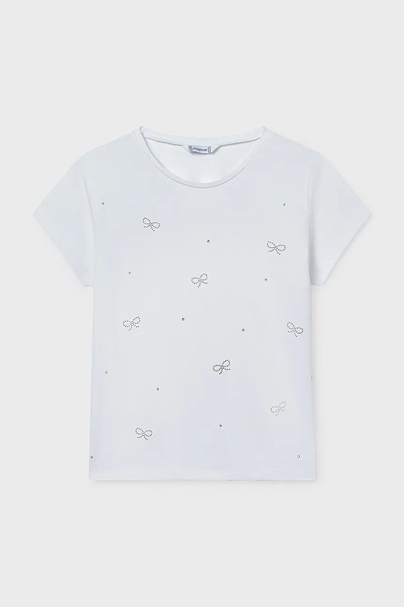 Mayoral tricou copii imprimeu alb 854.8D.Junior.PPY2