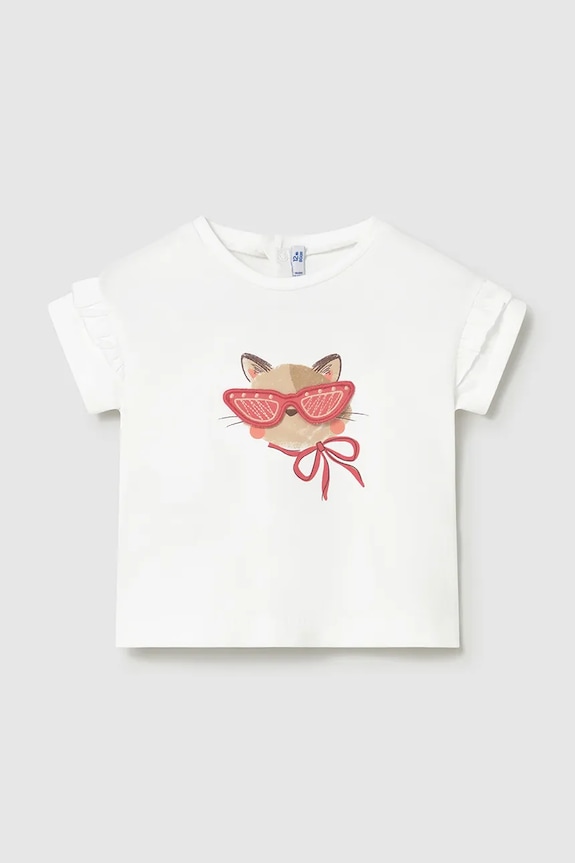 Mayoral t-shirt dziecięcy z elastanem biały 1080.4E.Baby.PPY2