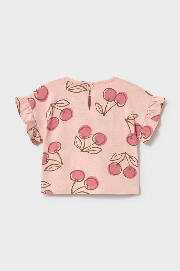 Dječja pamučna majica kratkih rukava Mayoral 1082.4F.Baby.PPY2 roza SS26