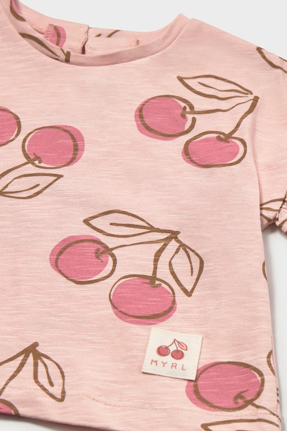 Djevojčice Dječja pamučna majica kratkih rukava Mayoral 1082.4F.Baby.PPY2 roza