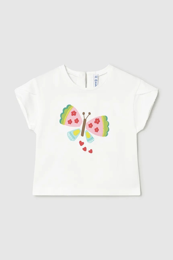 Dječja majica kratkih rukava Mayoral print bijela 1087.4L.Baby.PPY2