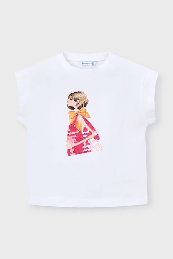Dětské tričko Mayoral 3005.6D.Mini.PPY2 bílá SS26