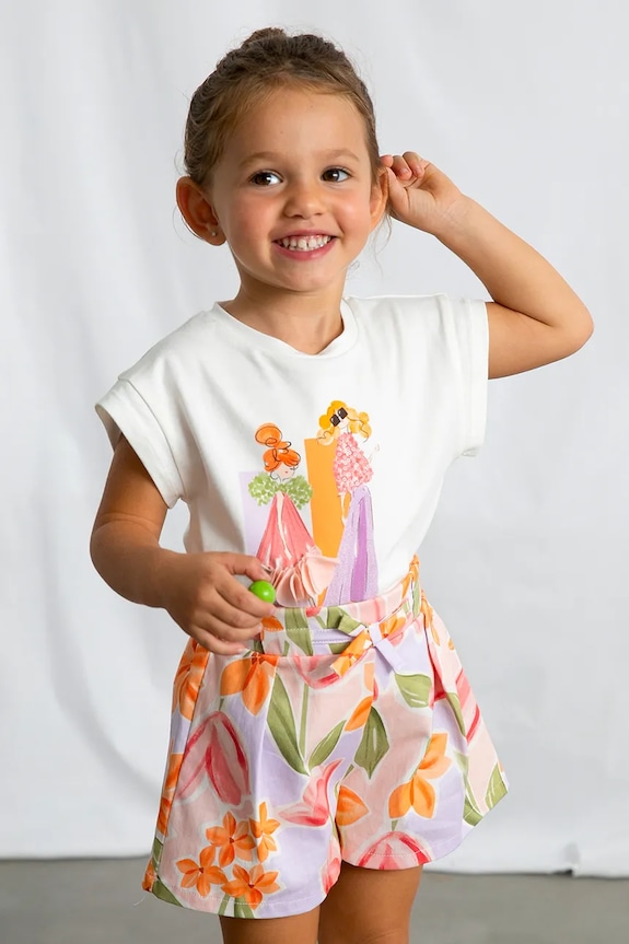 Mayoral t-shirt dziecięcy z elastanem beżowy 3005.6D.Mini.PPY2